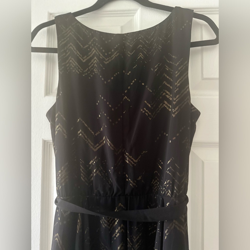NWOT- Rabbit Rabbit Rabbit Black and Gold Midi Dress - Picture 7 of 12